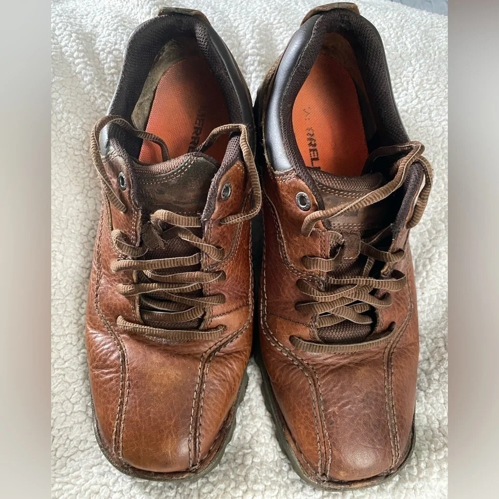 CAT Caterpillar Men’s Brown Leather Lace Up Oxford Shoes Size 8